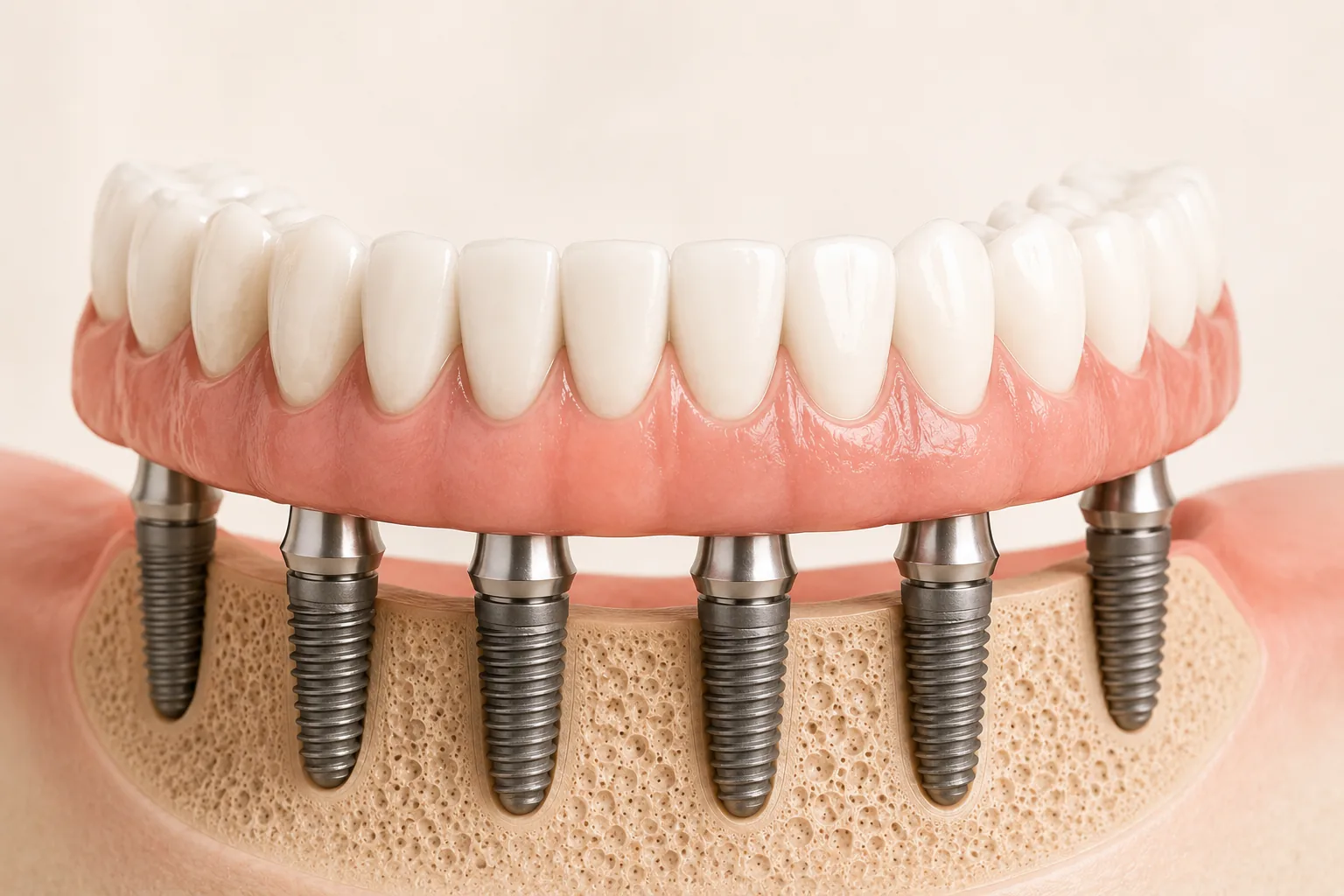 Arcade complète fixe sur implants