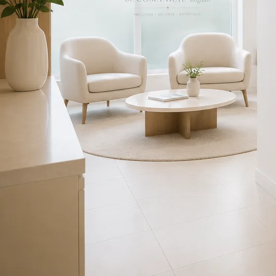 Fauteuil et espace lumineux du cabinet